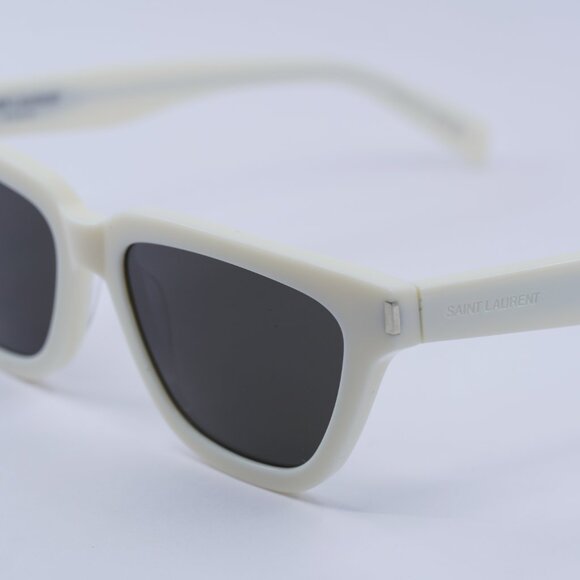 Saint Laurent SL462 SULPICE 018 Sunglasses Ivory Cat Eye Frame, Grey Lenses - Picture 8 of 10